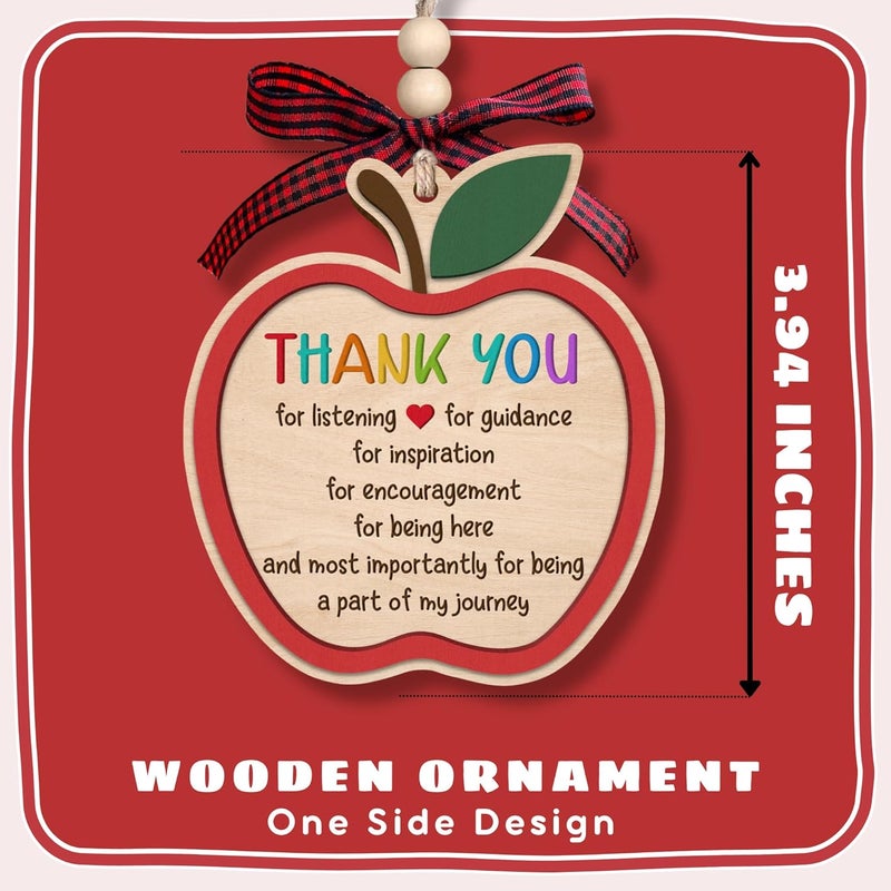 TEEBIM Teacher Ornament - Teacher Christmas Ornaments - Teachers Gifts for Women - Teachers Daycare Provider Christmas Ornaments 2025 - Wood Teaching Ornament for Tree 2025 - Image 2